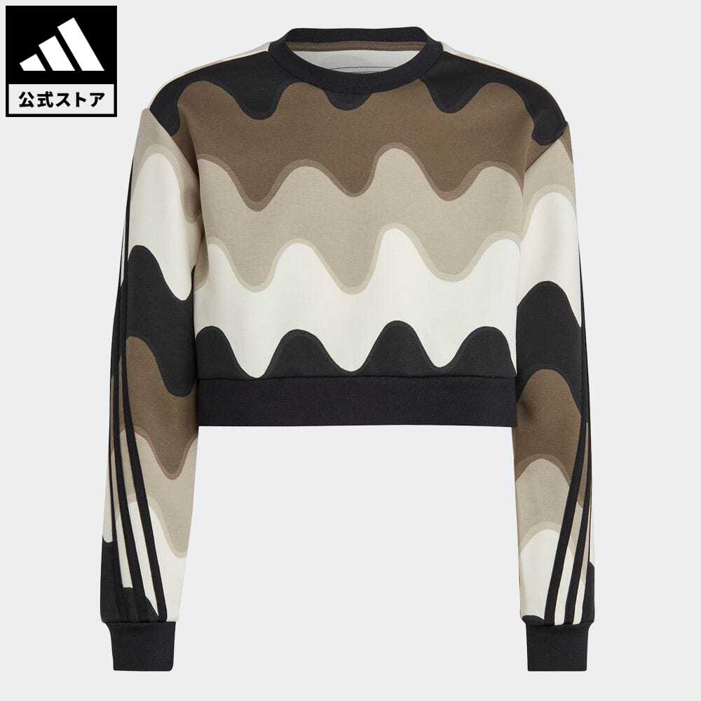 【40%OFF 3/4-3/11】 【公式】アディダス adidas 返品可 マリメッコ 総柄プリント コットン スウェットシャツ スポーツウェア キッズ／子供用 ウェア・服 トップス スウェット（トレーナー） 白 ホワイト IC3662 motdy p0304のサムネイル