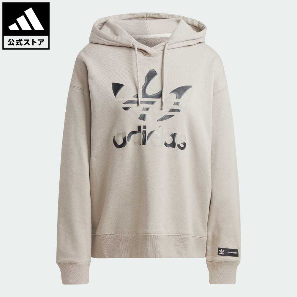 【公式】アディダス adidas 返品可 マリメッコ ロゴパーカー オリジナルス レディース ウェア・服 トップス パーカー(フーディー) スウェット（トレーナー） ブラウン IC6107 トレーナー motdyのサムネイル