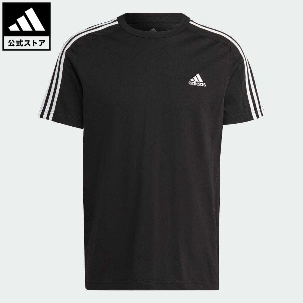【公式】アディダス adidas 返品可 エッセンシャルズ シングルジャージー スリーストライプスTシャツ スポーツウェア メンズ ウェア・服 トップス Tシャツ 黒 ブラック IC9334 半袖 p0804のサムネイル