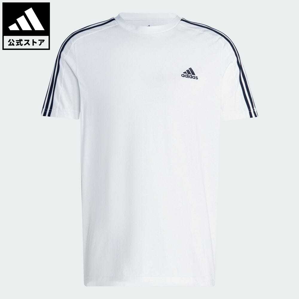 【20%OFF 8/4-8/10】【公式】アディダス adidas 返品可 エッセンシャルズ シングルジャージー スリーストライプスTシャツ スポーツウェア メンズ ウェア・服 トップス Tシャツ 白 ホワイト IC9336 半袖 p0804のサムネイル