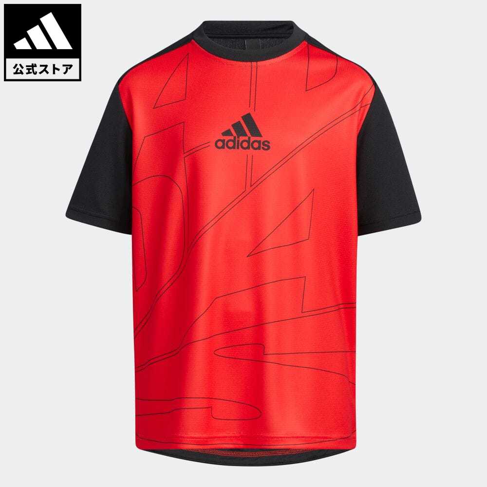 【50%OFFクーポン対象 11/16 10:00〜11/21 23:59】【公式】アディダス adidas 返品可 ニット 半袖Tシャツ スポーツウェア キッズ／子供用 ウェア・服 トップス Tシャツ 赤 レッド IA9328 半袖のサムネイル