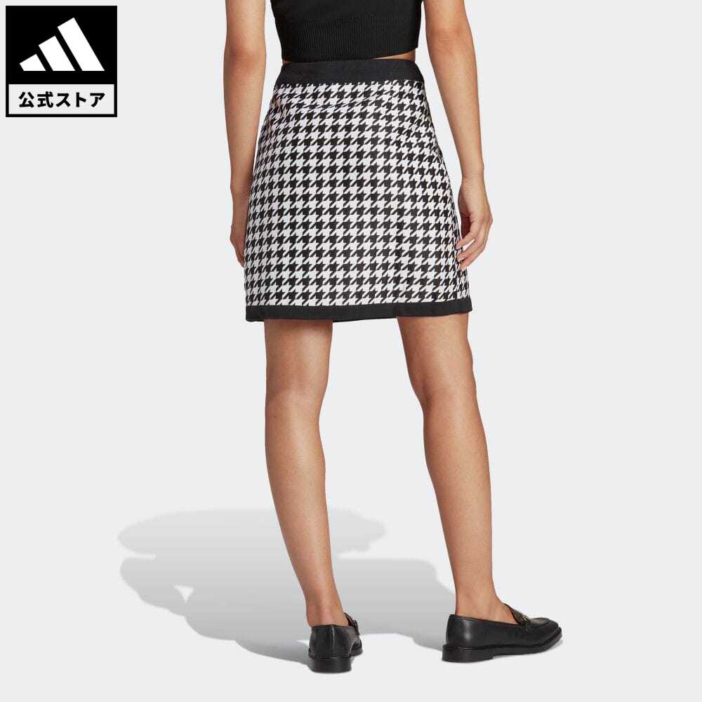 【公式】アディダス adidas 返品可 ハウンズトゥース トレフォイル モーメント オリジナルス スカート オリジナルス レディース ウェア・服 ボトムス スカート 黒 ブラック IB7716