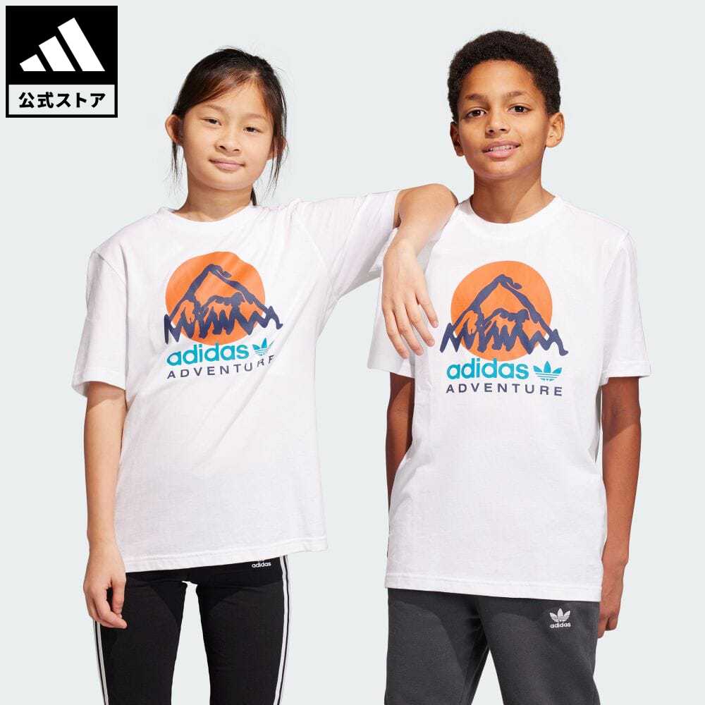 【公式】アディダス adidas 返品可 アディダス アドベンチャー 半袖Tシャツ オリジナルス キッズ／子供用 ウェア・服 トップス Tシャツ 白 ホワイト IC5385 半袖のサムネイル