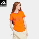 【公式】アディダス adidas 返品可 アディダス アドベンチャー ロゴ スリムTシャツ オリジナルス レディース ウェア 服 トップス Tシャツ オレンジ IC5525 半袖