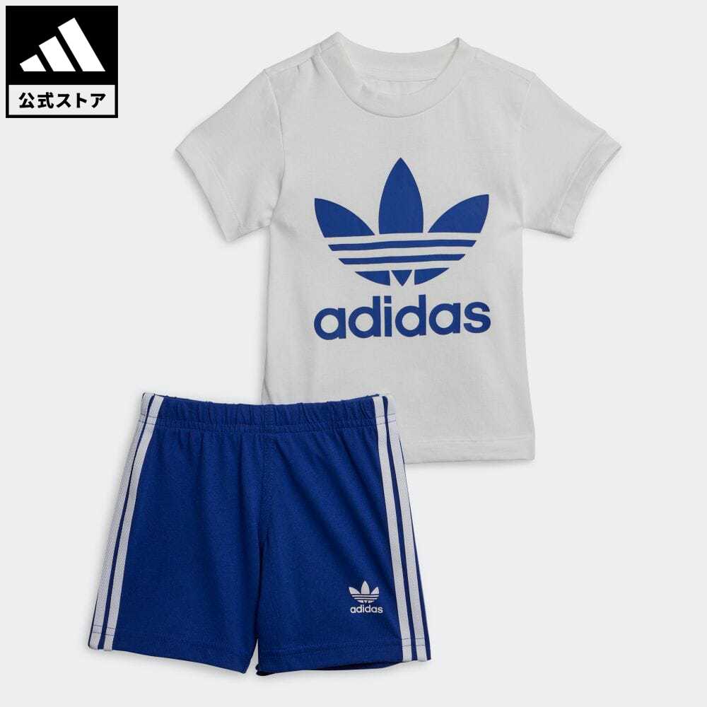 【公式】アディダス adidas 返品可 子供用トレフォイル ショーツ Tシャツ セット [Trefoil Shorts Tee Set] オリジナルス キッズ／子供用 ウェア・服 その他ウェア 青 ブルー IB8637のサムネイル