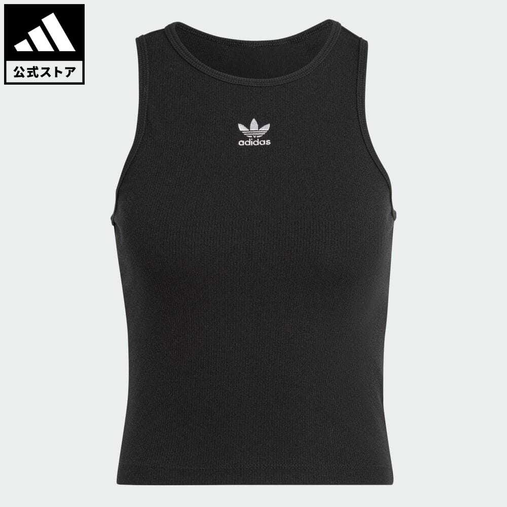 【公式】アディダス adidas 返品可 アディカラー エッセンシャルズ リブ タンクトップ オリジナルス レディース ウェア・服 トップス タンクトップ 黒 ブラック IB9110 トップスのサムネイル
