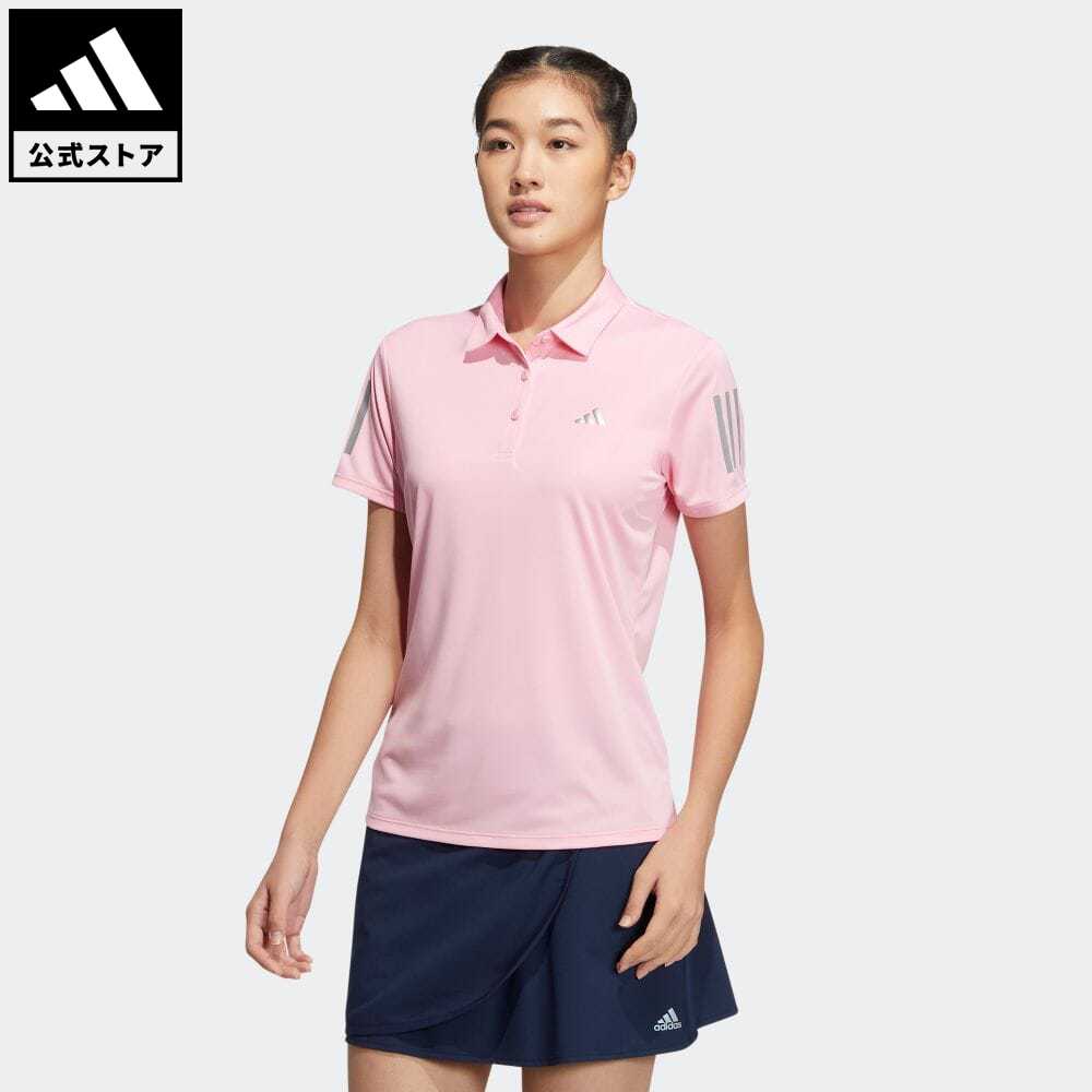 【公式】アディダス adidas 返品可 ゴルフ ウィメンズスリーストライプス半袖ポロシャツ レディース ウェア・服 トップス ポロシャツ ピンク HS6981