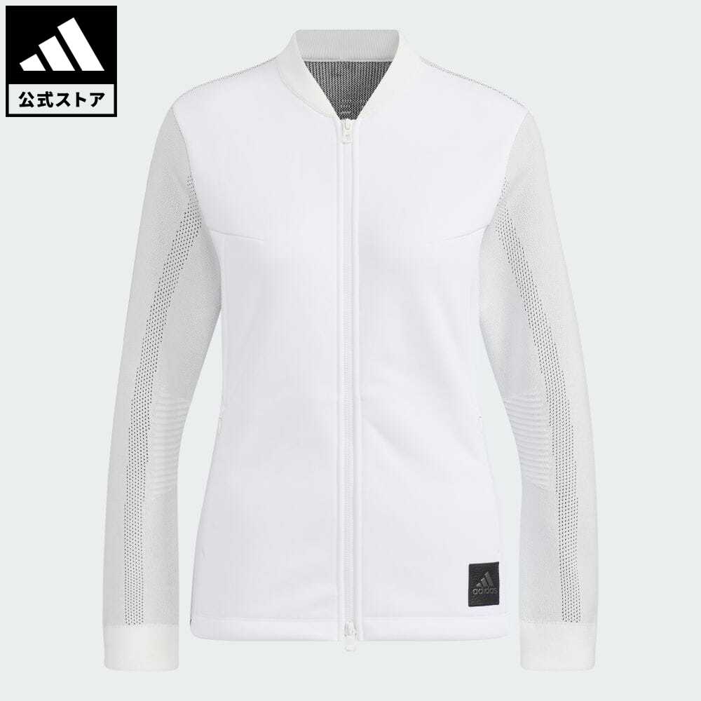 アディダス 【公式】アディダス adidas 返品可 ゴルフ AEROKNIT ファブリックミックス 長袖フルジップジャケット レディース ウェア・服 アウター ジャケット 白 ホワイト HG1672 Gnot