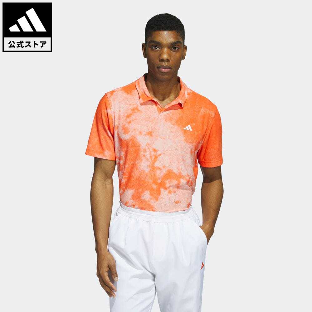 ポロシャツ メンズ（5000円程度） 【公式】アディダス adidas 返品可 ゴルフ 半袖タイダイプリントシャツ メンズ ウェア・服 トップス ポロシャツ オレンジ HT0080 Gnot