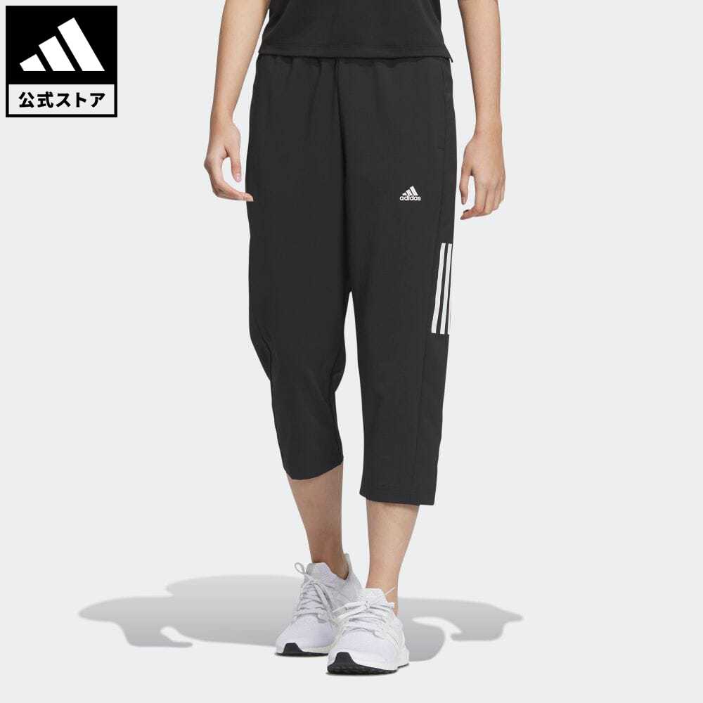 【公式】アディダス adidas 返品可 シーズナル スポーツウェア レギュラーフィット ライトウーブン ダブルウィーブ 7/8丈パンツ スポーツウェア レディース ウェア・服 ボトムス パンツ 黒 ブラック IA5240