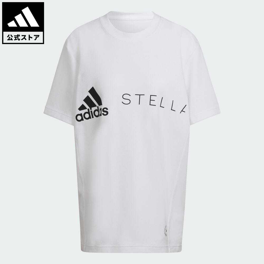 【公式】アディダス adidas 返品可 adidas by Stella McCartney ロゴ 半袖Tシャツ バイ ステラ マッカートニー レディース ウェア・服 トップス Tシャツ 白 ホワイト HB7401 半袖のサムネイル
