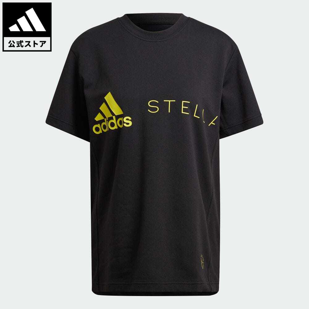 【公式】アディダス adidas 返品可 adidas by Stella McCartney ロゴ 半袖Tシャツ バイ ステラ マッカートニー レディース ウェア・服 トップス Tシャツ 黒 ブラック HI6110 半袖のサムネイル