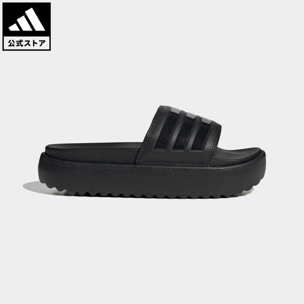 アディダス adidas 返品可 アディレッタ プラットフォーム サンダル / Adilette Platform Slides スポーツウェア レディース シューズ・靴 サンダル Slide / スライド 黒 ブラック HQ6179 p0517