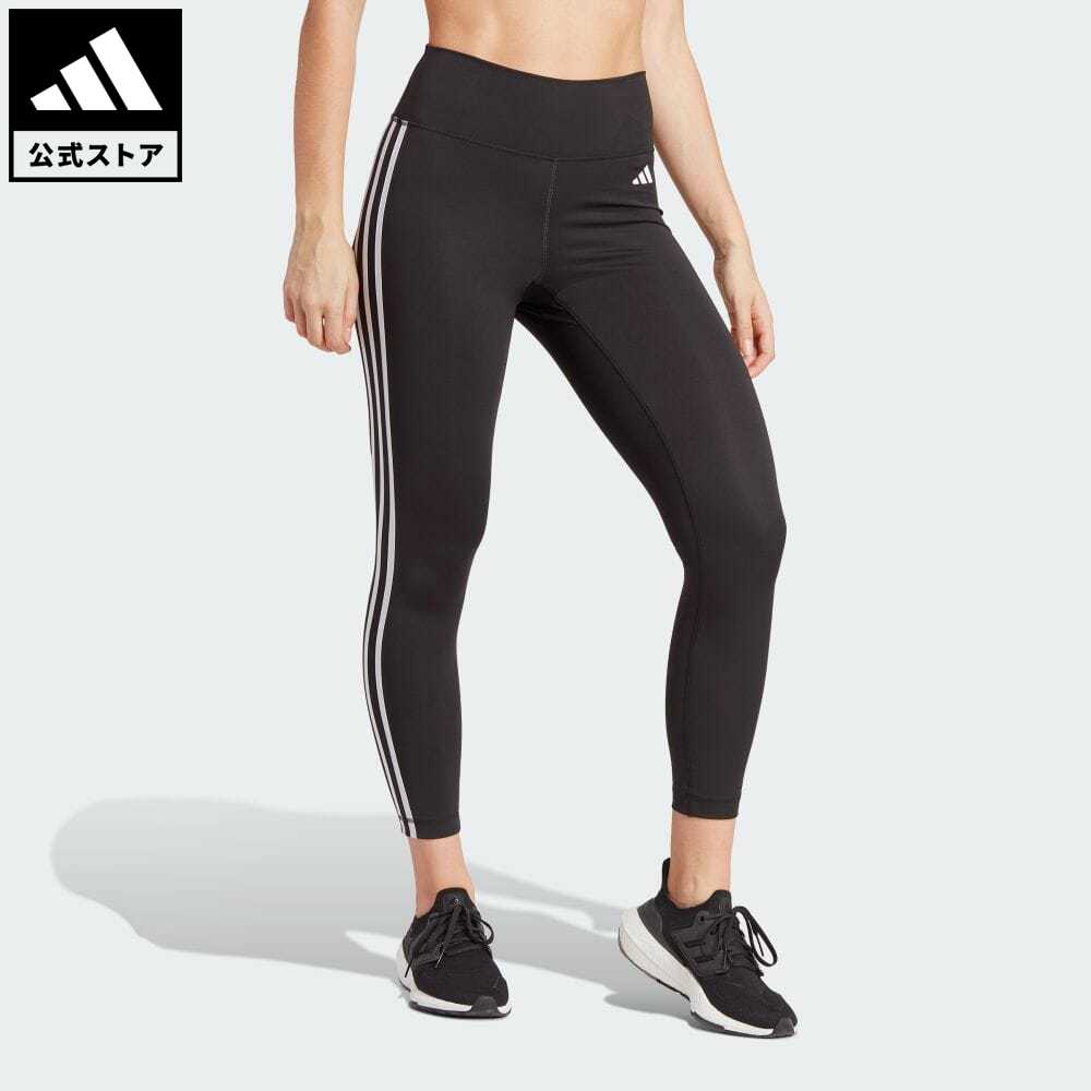 楽天adidas Online Shop 楽天市場店【公式】アディダス adidas 返品可 ジム・トレーニング トレイン エッセンシャルズ スリーストライプス ハイウエスト 7/8丈レギンス レディース ウェア・服 ボトムス タイツ・レギンス 黒 ブラック HT5438 フィットネスウェア スポーツウェア レギンス