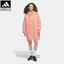 アディダス 【公式】アディダス adidas 返品可 ワーディング ルーズフィット フリース フード付きチュニック スポーツウェア レディース ウェア・服 オールインワン ワンピース 赤 レッド IK9889