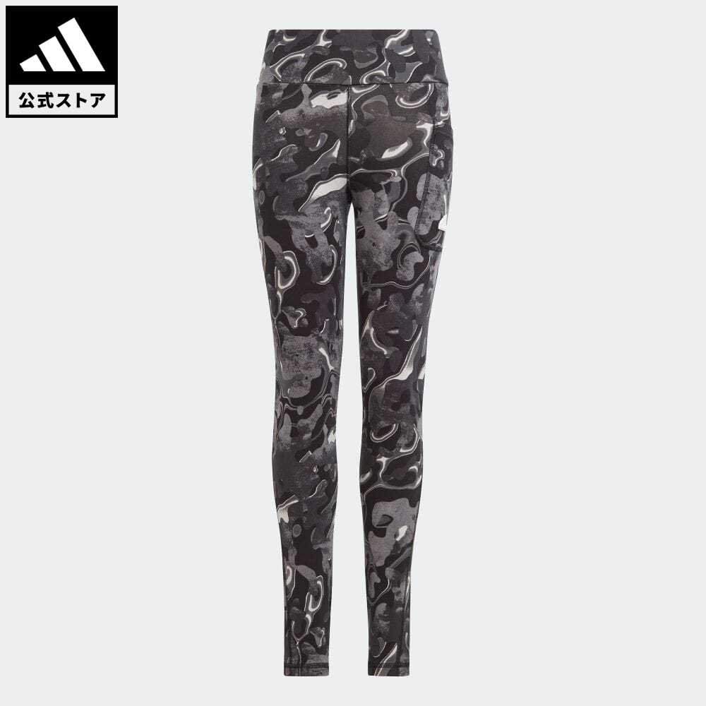 【公式】アディダス adidas 返品可 フューチャーアイコン 総柄プリント コットンレギンス キッズ スポーツウェア キッズ／子供用 ウェア・服 ボトムス タイツ・レギンス グレー IL4957 レギンスのサムネイル