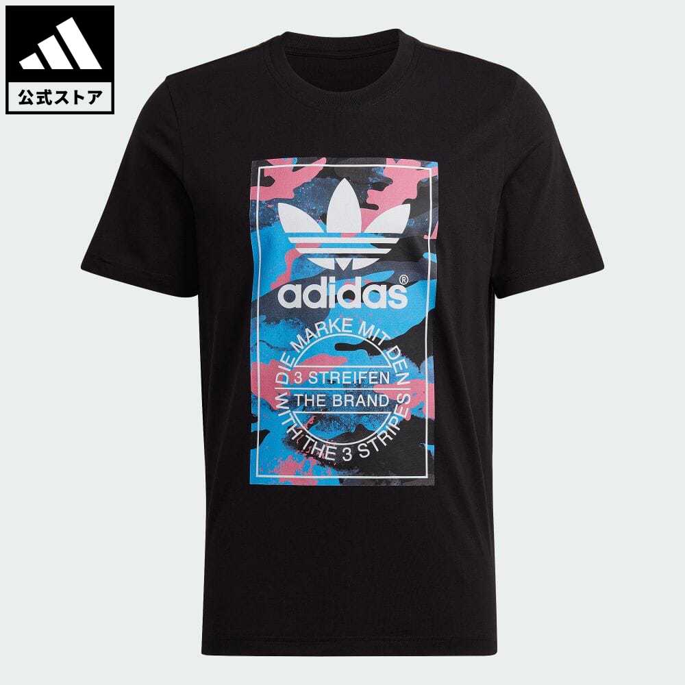 【公式】アディダス adidas 返品可 グラフィック カモ柄 Tシャツ オリジナルス メンズ ウェア・服 トップス Tシャツ 黒 ブラック HK5157 半袖のサムネイル