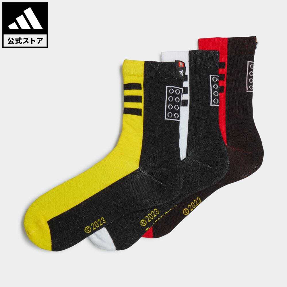 【31%OFF】 【公式】アディダス adidas 返品可 adidas × LEGO クルーソックス 3足組 キッズ／子供用 アクセサリー ソックス・靴下 クルーソックス 白 ホワイト HZ2908のサムネイル