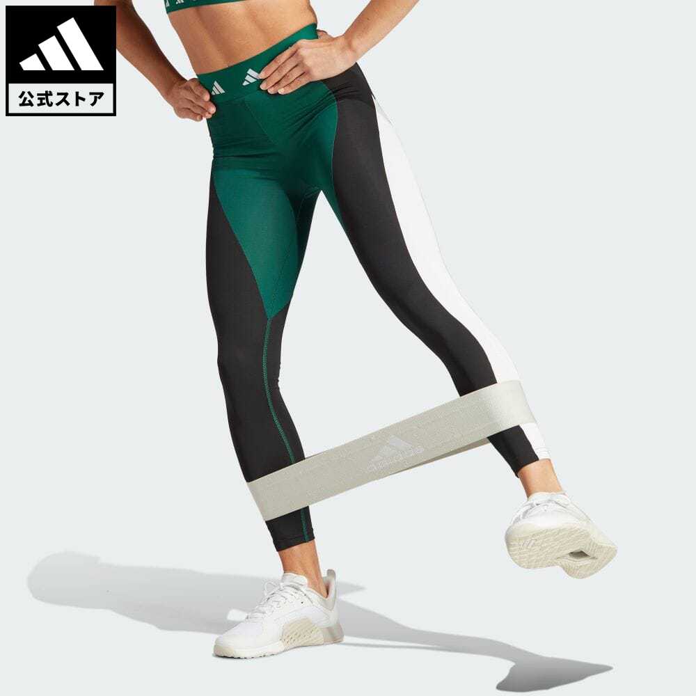 アディダス 【公式】アディダス adidas 返品可 ジム・トレーニング テックフィット カラーブロック 7/8丈レギンス レディース ウェア・服 ボトムス タイツ・レギンス 黒 ブラック IK6154 フィットネスウェア スポーツウェア レギンス