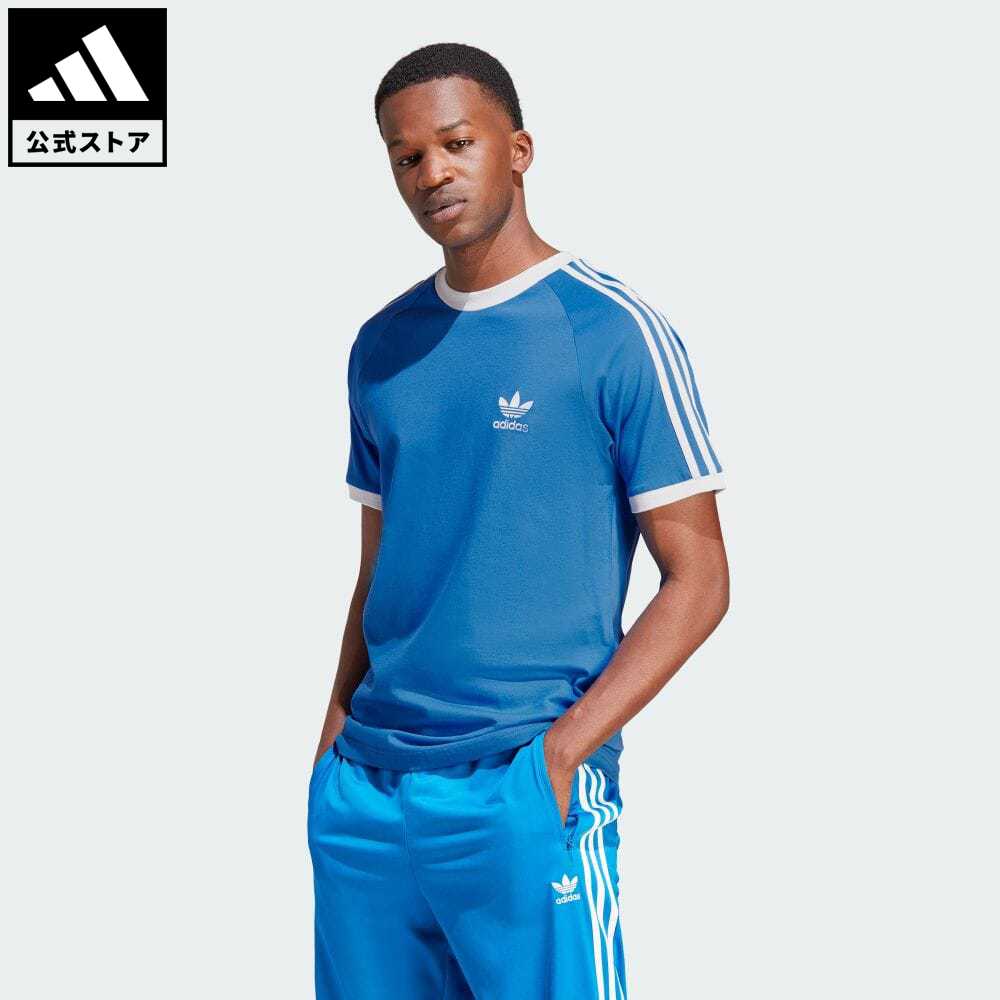 【公式】アディダス adidas 返品可 アディカラー クラシックス スリーストライプス Tシャツ オリジナルス メンズ ウェア・服 トップス Tシャツ 青 ブルー IN7745 半袖のサムネイル