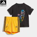 【公式】アディダス adidas 返品可 アディダス × ジェームス・ジャービス ショーツ&Tシャツセットアップ オリジナルス キッズ／子供用 ウェア・服 セットアップ 黒 ブラック II0826 上下