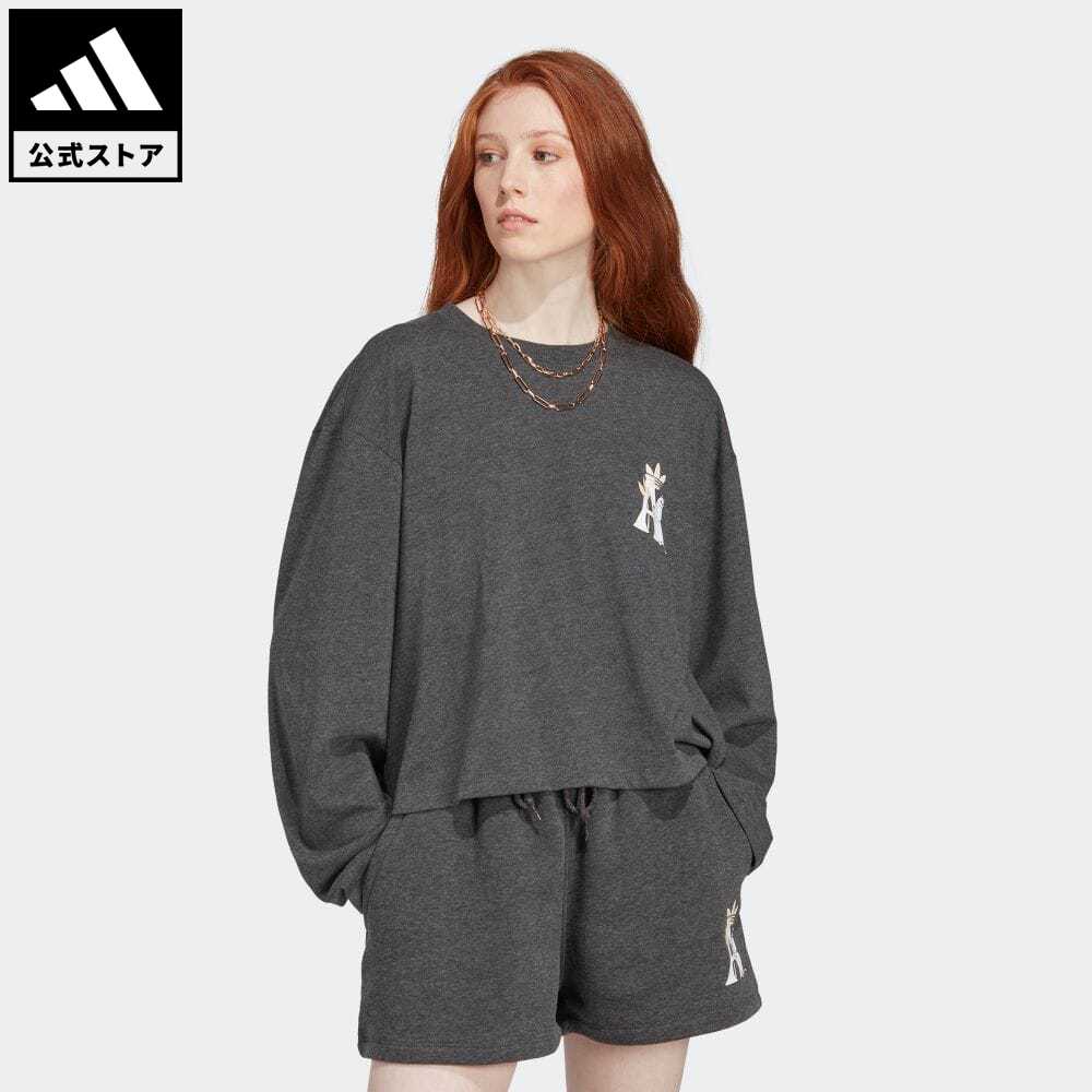 【20%OFFクーポン対象 11/16 10:00〜11/21 23:59】【公式】アディダス adidas 返品可 アディダス オリジナルス × ムーミン 長袖Tシャツ オリジナルス レディース ウェア・服 トップス Tシャツ グレー IB9976 ロンtのサムネイル