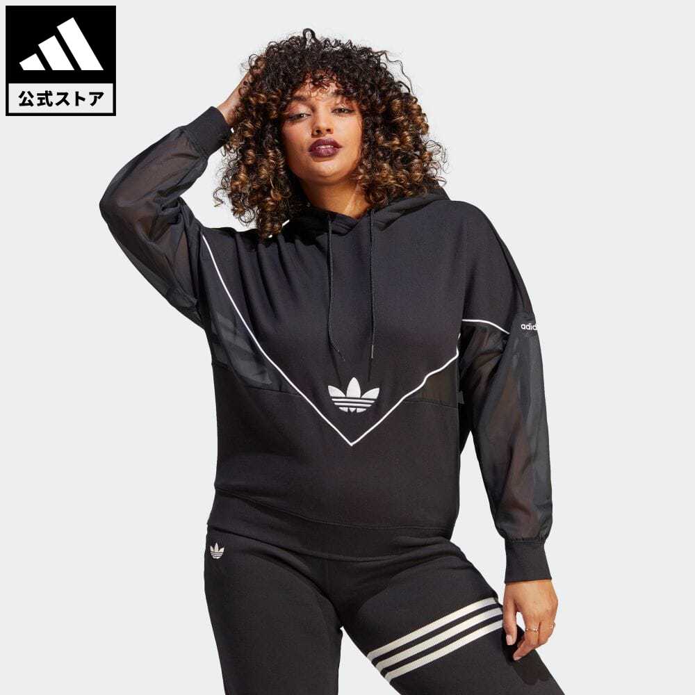 【公式】アディダス adidas 返品可 オリジナルス パーカー オリジナルス レディース ウェア・服 トップス パーカー(フーディー) スウェット（トレーナー） 黒 ブラック IC5380 トレーナーのサムネイル