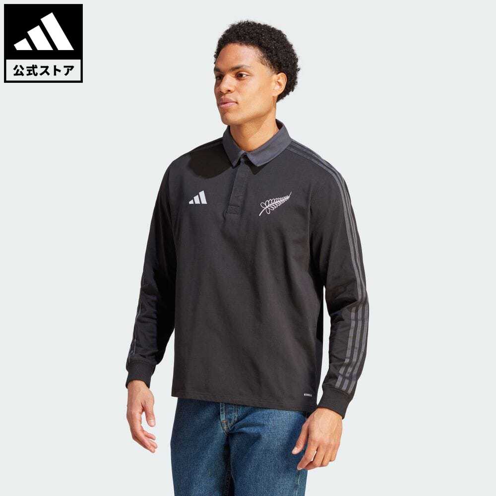 【20%OFFクーポン対象 5/17 10:00〜5/20 23:59】【公式】アディダス adidas 返品可 ラグビー オールブラックス ラグビー 長袖ポロシャツ メンズ ウェア・服 トップス ポロシャツ 黒 ブラック HZ9777 p0517