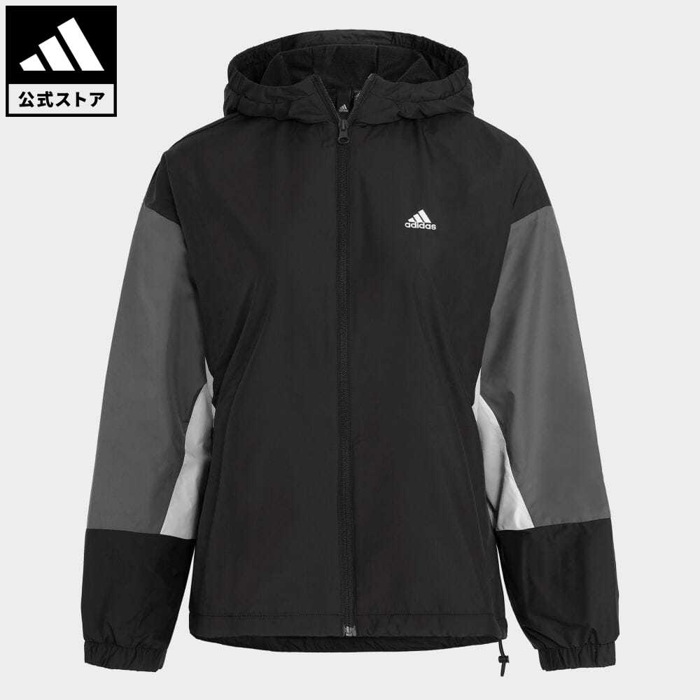 【20%OFFクーポン対象 5/9 10:00〜5/13 23:59】【公式】アディダス adidas 返品可 カラーブロック ルーズフィット ウインドブレーカー ジャケット スポーツウェア レディース ウェア・服 アウター ジャケット ジャージ 黒 ブラック IK9873 上着のサムネイル