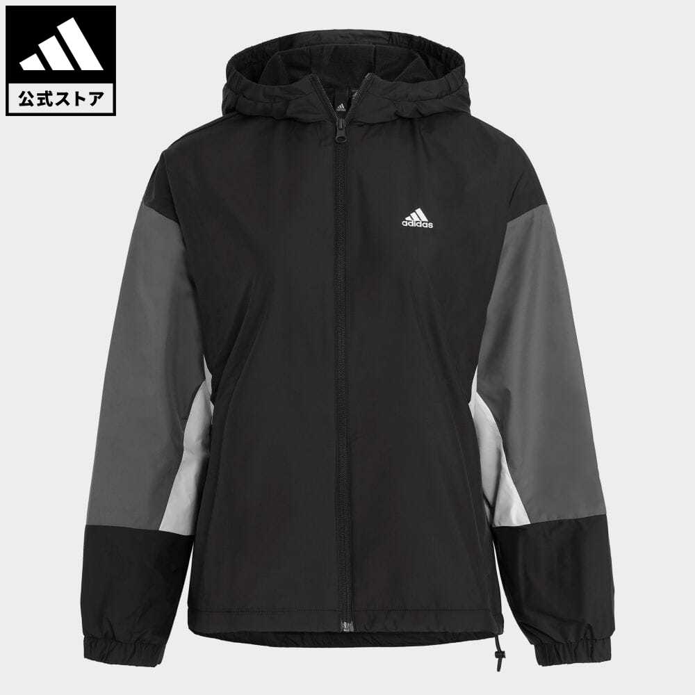 アディダス アウトドアジャケット レディース 【公式】アディダス adidas 返品可 カラーブロック ルーズフィット ウインドブレーカー ジャケット スポーツウェア レディース ウェア・服 アウター ジャケット ジャージ 黒 ブラック IK9873 上着