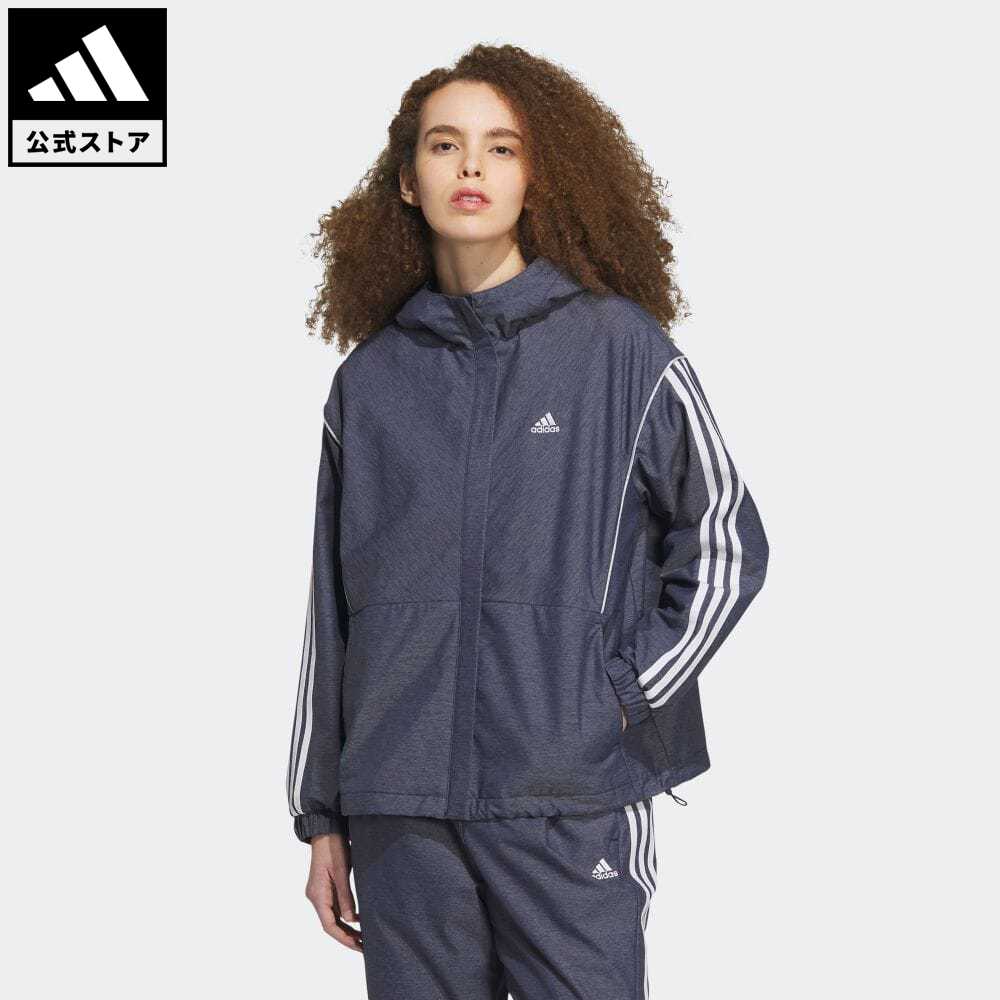 アディダス アウトドアジャケット レディース 【公式】アディダス adidas 返品可 デニム ウーブン ルーズフィット ウインドブレーカージャケット スポーツウェア レディース ウェア・服 アウター ジャケット ジャージ 青 ブルー IK9880 上着