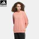 【公式】アディダス adidas 返品可 ワーディング ルーズフィット フリース スウェットシャツ スポーツウェア レディース ウェア 服 トップス スウェット（トレーナー） 赤 レッド IK9887