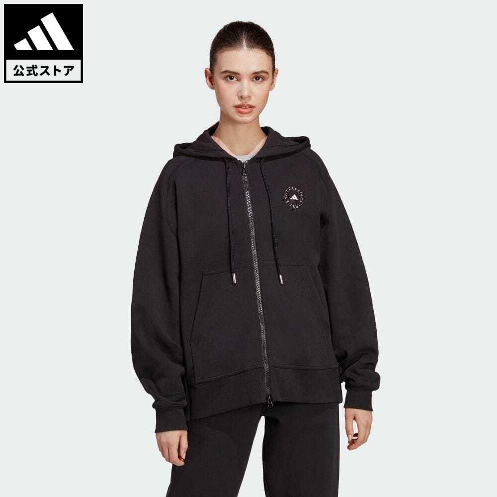 アディダス 【公式】アディダス adidas 返品可 adidas by Stella McCartney フルジップ パーカー バイ ステラ マッカートニー レディース ウェア・服 トップス パーカー(フーディー) ジャージ 黒 ブラック HR2200 トレーナー notp