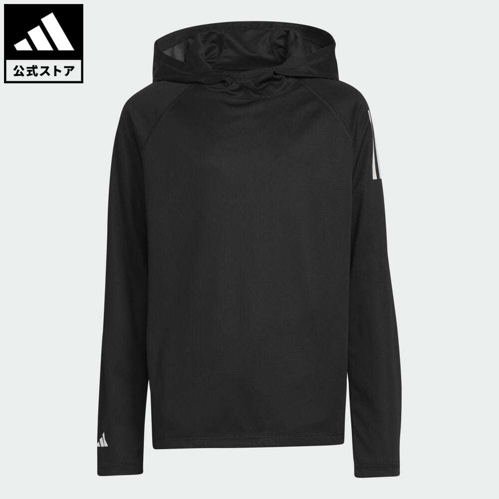【55%OFF 8/4-8/10】【公式】アディダス adidas 返品可 ゴルフ BOYS UV長袖 フーディー キッズ／子供用 ウェア・服 トップス パーカー(フーディー) スウェット（トレーナー） 黒 ブラック HY0174 トレーナーのサムネイル
