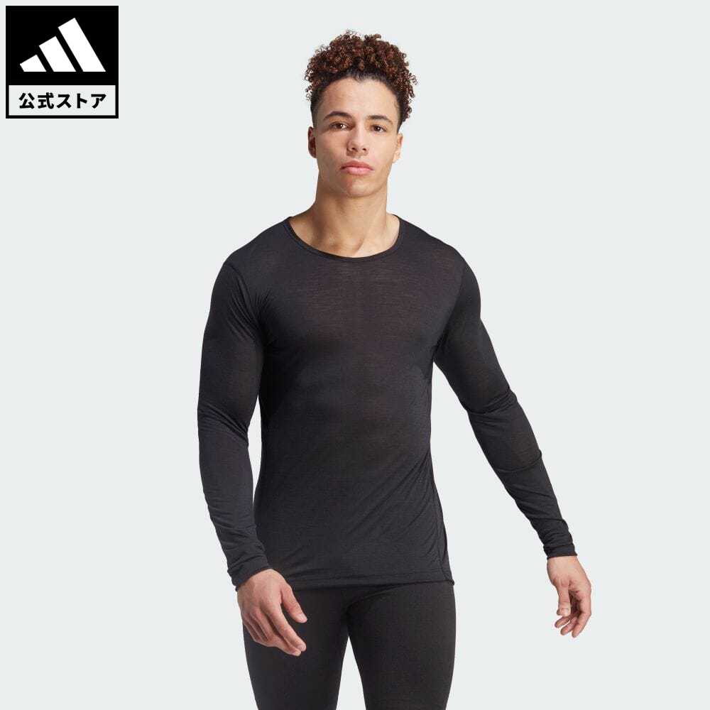 【50%OFF 9/19-9/25】【公式】アディダス adidas 返品可 アウトドア テレックス Xperior メリノ150 ベースレイヤー長袖Tシャツ アディダス テレックス メンズ ウェア・服 トップス Tシャツ 黒 ブラック HZ8559 ロンt p0919のサムネイル
