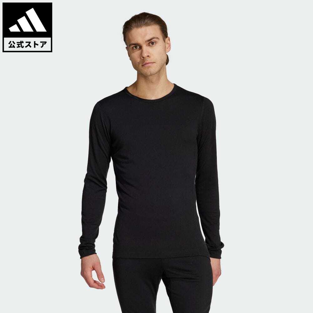 【公式】アディダス adidas 返品可 アウトドア Xperior メリノ 200 ベースレイヤー 長袖Tシャツ アディダス テレックス メンズ ウェア・服 トップス Tシャツ 黒 ブラック HZ8563 ロンt p1014