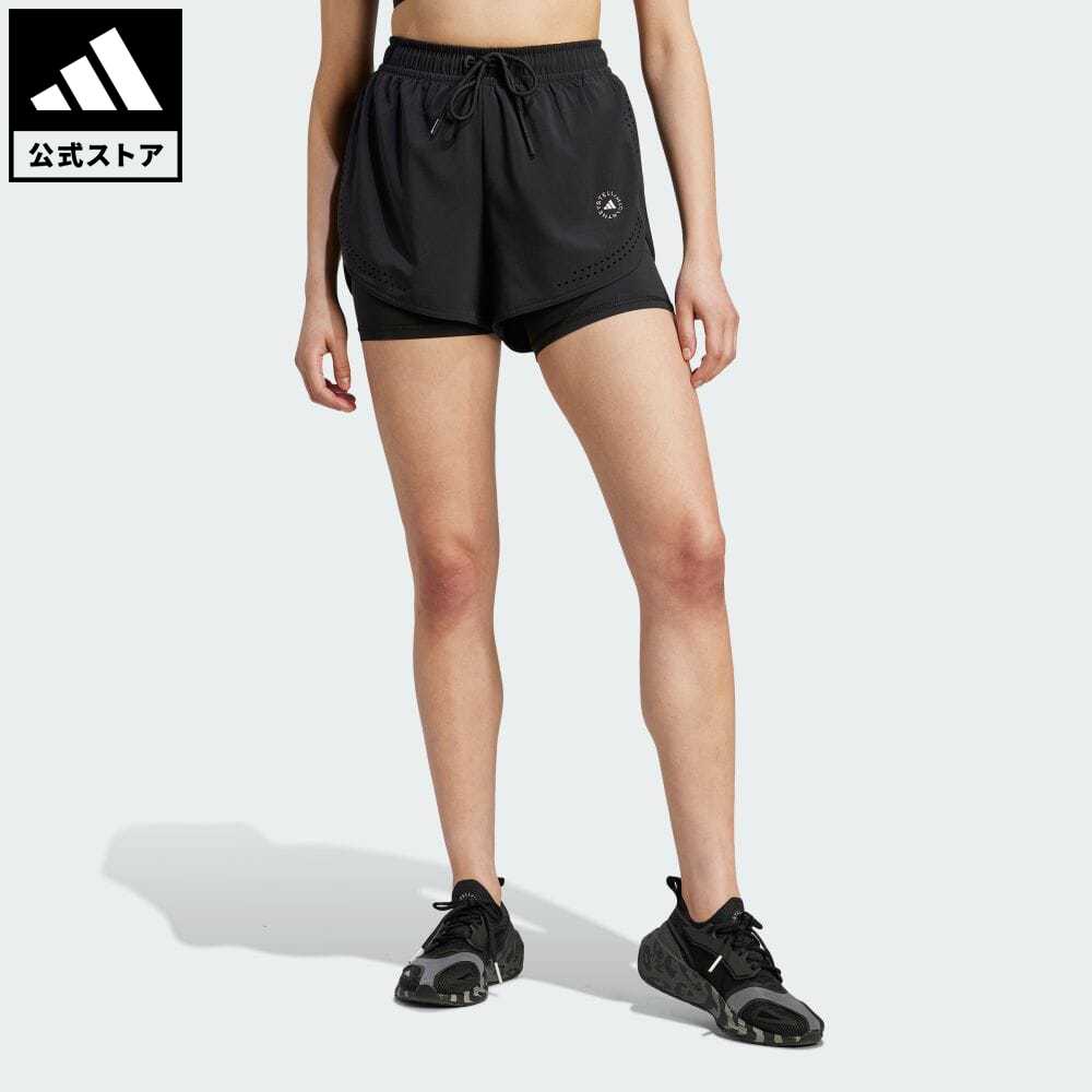 アディダス adidas 返品可 adidas by Stella McCartney TruePurpose 2-in-1 トレーニングショーツ バイ ステラ マッカートニー レディース ウェア・服 ボトムス ショートパンツ・短パン 黒 ブラック IB6824 notp