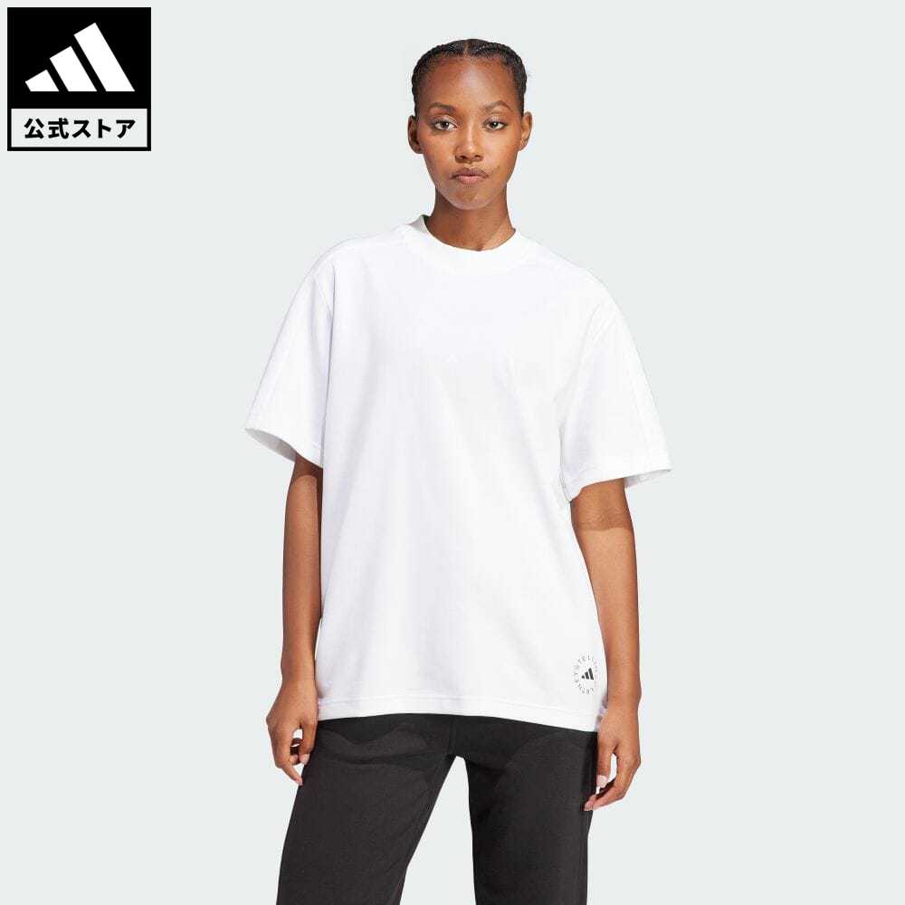 【公式】アディダス adidas 返品可 adidas by Stella McCartney ロゴ 半袖Tシャツ バイ ステラ マッカートニー レディース ウェア・服 トップス Tシャツ 白 ホワイト IB6855 半袖 notp