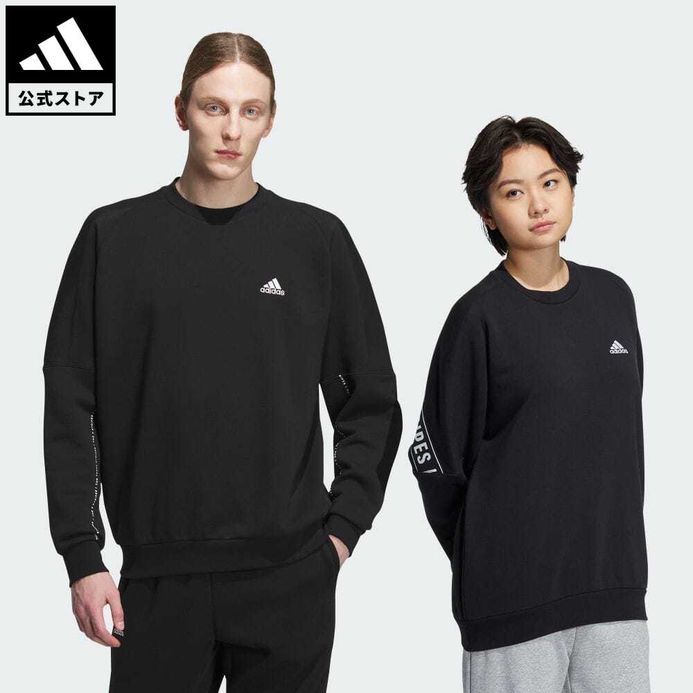 【公式】アディダス adidas 返品可 ワーディング ルーズフィット フリース スウェットシャツ（ジェンダーニュートラル） スポーツウェア メンズ ウェア・服 トップス スウェット（トレーナー） 黒 ブラック IK7359 es23fwのサムネイル
