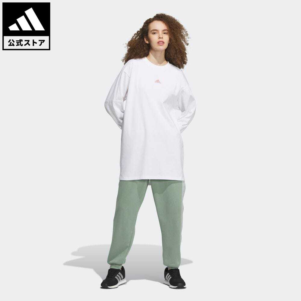 アディダス 【公式】アディダス adidas 返品可 ワーディング ルーズフィット シングルジャージー チュニック スポーツウェア レディース ウェア・服 トップス Tシャツ 白 ホワイト IK9892 ロンt