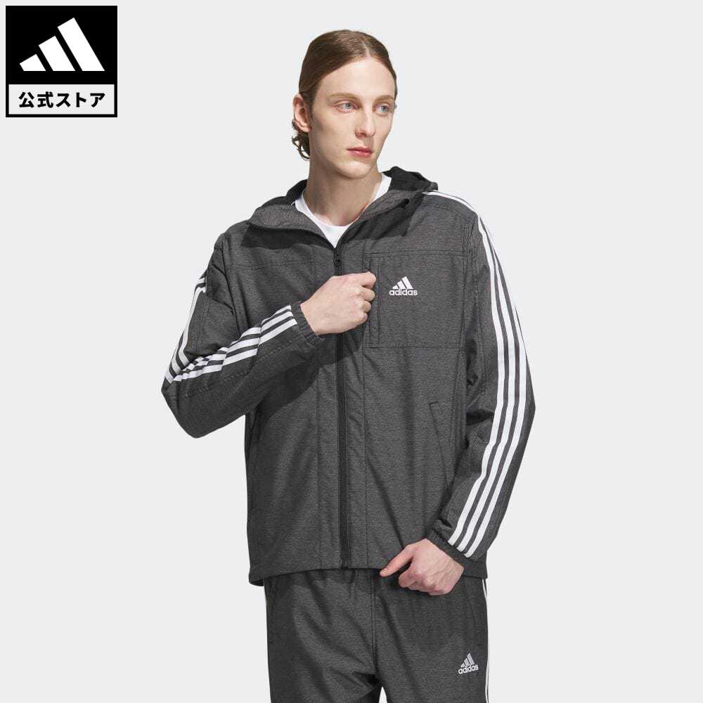 【公式】アディダス adidas 返品可 24/7 レギュラーフィット WIND. RDY デニム ウーブン レギュラーフード付きウインドブレーカージャケット スポーツウェア メンズ ウェア・服 アウター ジャケット ジャージ 黒 ブラック IK7325 上着