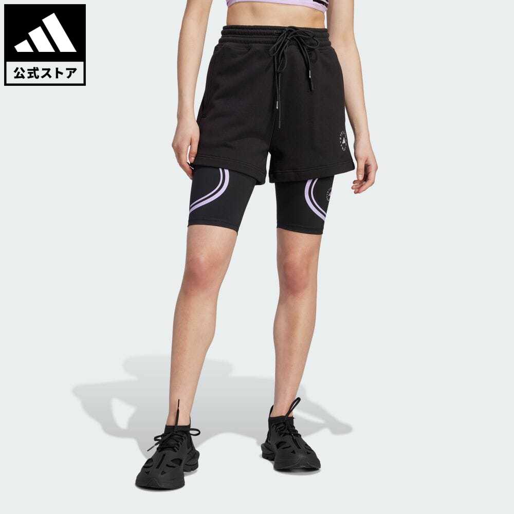 楽天adidas Online Shop 楽天市場店【公式】アディダス adidas 返品可 adidas by Stella McCartney TrueCasuals テリーショーツ バイ ステラ マッカートニー レディース ウェア・服 ボトムス ハーフパンツ 黒 ブラック IK9093