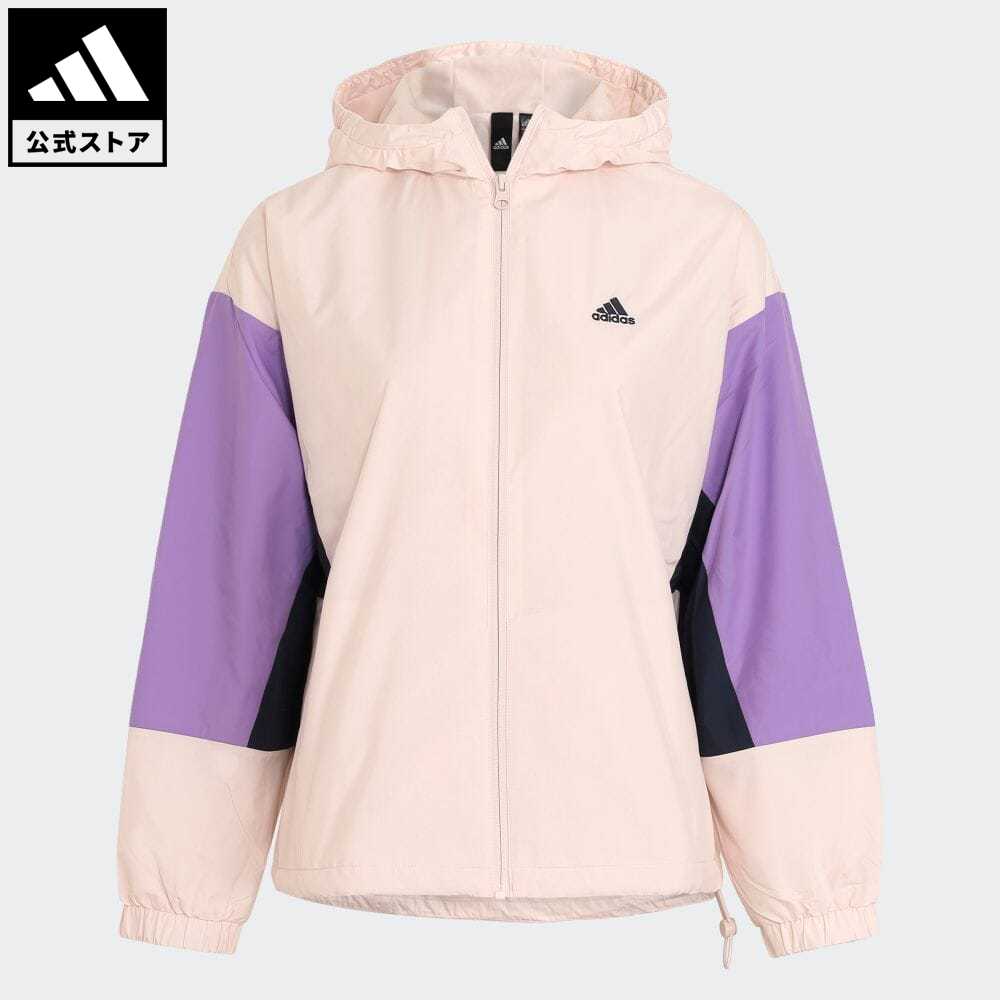 アディダス ウィンドブレーカー レディース 【公式】アディダス adidas 返品可 カラーブロック ルーズフィット ウインドブレーカー ジャケット スポーツウェア レディース ウェア・服 アウター ジャケット ジャージ ピンク IK9871 上着