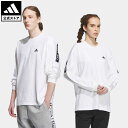 【公式】アディダス adidas 返品可 ワーディング ルーズフィット 長袖Tシャツ スポーツウェア メンズ ウェア 服 トップス Tシャツ 白 ホワイト IK7344 ロンt