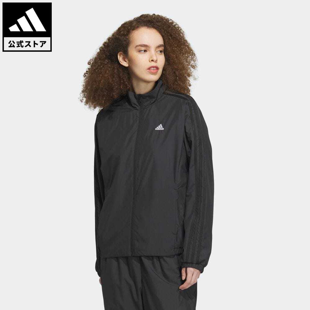 【1,000円OFFクーポン対象 6/4 20:00〜6/11 1:59】【公式】アディダス adidas 返品可 スリーストライプス レギュラーフィット ウインドブレーカージャケット スポーツウェア レディース ウェア・服 アウター ジャケット ジャージ 黒 ブラック IK9862 上着 p0604のサムネイル