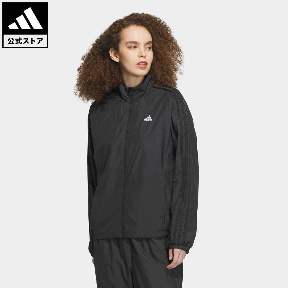 アディダス アウトドアジャケット レディース 【公式】アディダス adidas 返品可 スリーストライプス レギュラーフィット ウインドブレーカージャケット スポーツウェア レディース ウェア・服 アウター ジャケット ジャージ 黒 ブラック IK9862 上着