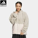 アディダス アウトドアジャケット レディース 【公式】アディダス adidas 返品可 カラーブロック ルーズフィット ボア フルジップジャケット スポーツウェア レディース ウェア・服 アウター ジャケット ベージュ IK9863 上着