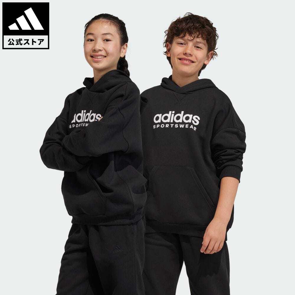 【40%OFF 9/19-9/25】【公式】アディダス adidas 返品可 フリースパーカー キッズ スポーツウェア キッズ／子供用 ウェア・服 トップス パーカー(フーディー) スウェット（トレーナー） 黒 ブラック IL4935 トレーナー p0919のサムネイル
