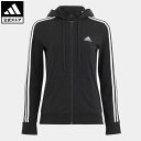 【公式】アディダス adidas 返品可 W ESS 3S SJ スウェットFZフーディ スポーツウェア レディース ウェア・服 トップス パーカー(フーディー) ジャージ 黒 ブラック GL0798 トレーナー