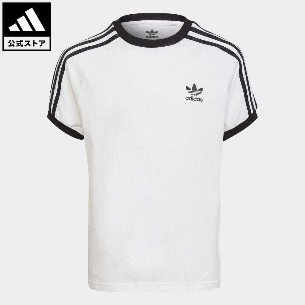 【公式】アディダス adidas 返品可 アディカラー スリーストライプスTシャツ オリジナルス キッズ／子供用 ウェア・服 トップス Tシャツ 白 ホワイト HK0265 半袖